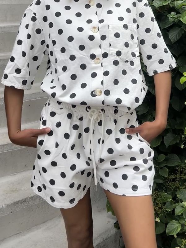 Polka Denim Short