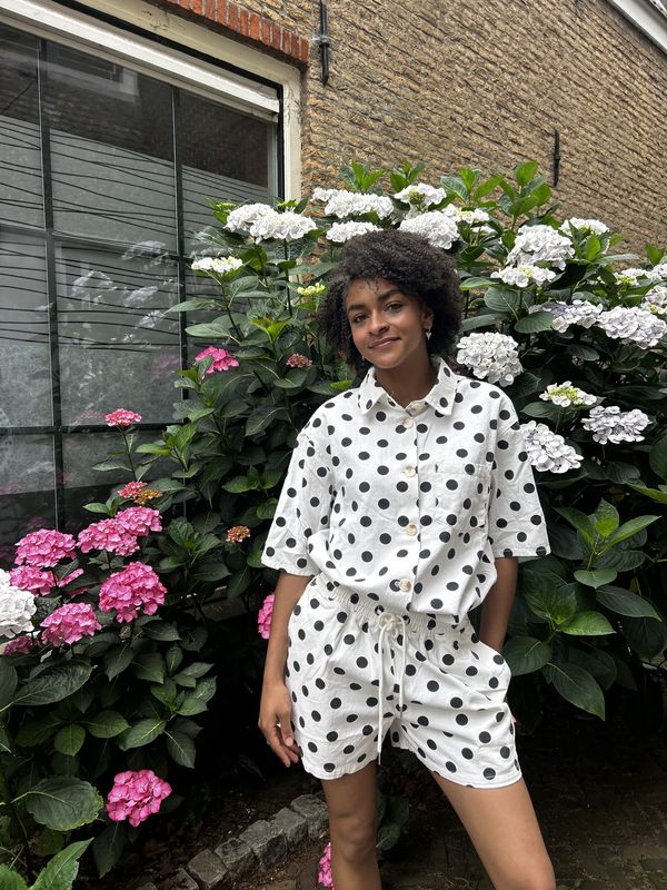 Polka Denim Short