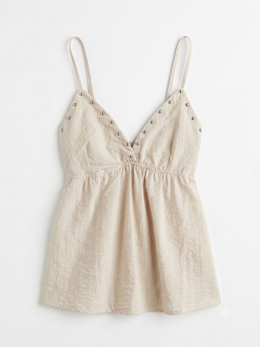 Studs Detail Top - Zand
