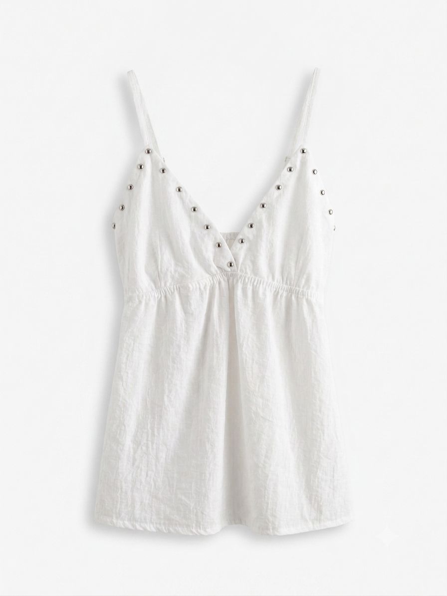 Studs Detail Top - Wit
