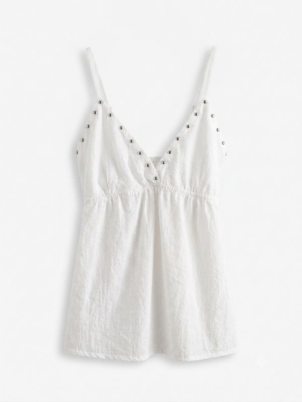 Studs Detail Top - Wit