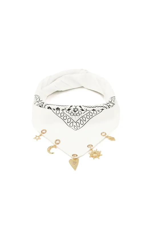Bandana Sjaaltje met Bedels White
