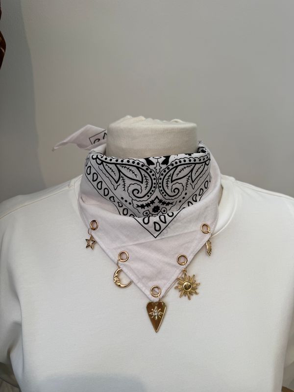 Bandana Sjaaltje met Bedels White
