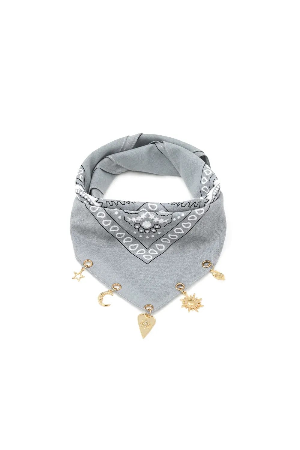 Bandana Sjaaltje met Bedels Grey