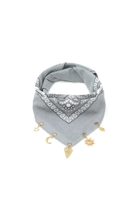 Bandana Sjaaltje met Bedels Grey