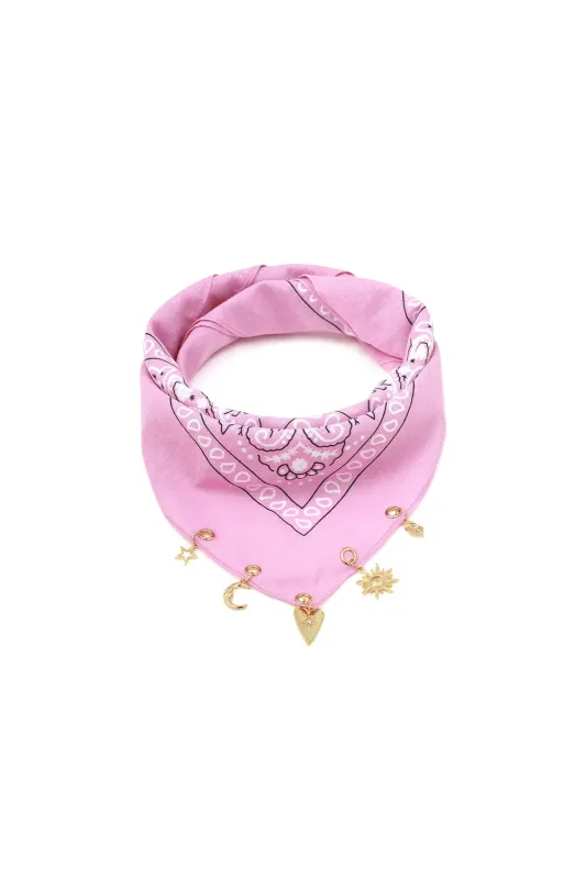 Bandana Sjaaltje met Bedels Pink