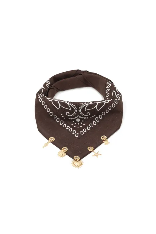 Bandana Sjaaltje met Bedels Brown