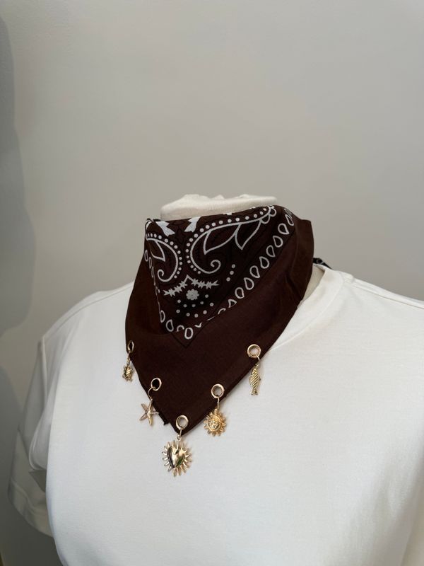 Bandana Sjaaltje met Bedels Brown