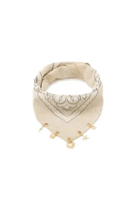 Bandana Sjaaltje met Bedels Beige