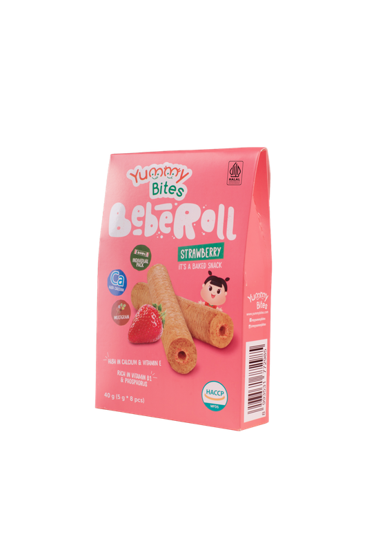 يامي بايتس - بيبي رول بنكهة الفراولة  الوزن الصافي 40 غرام