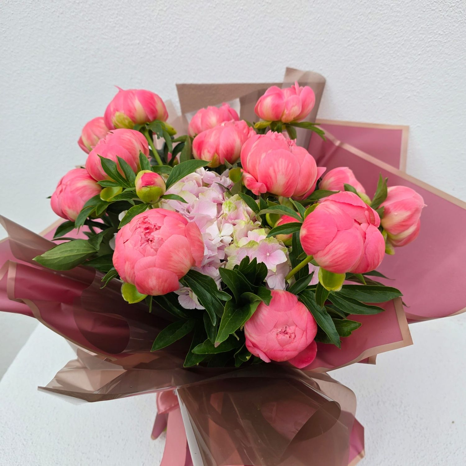 Buchet mixt Bujori - Hortensia