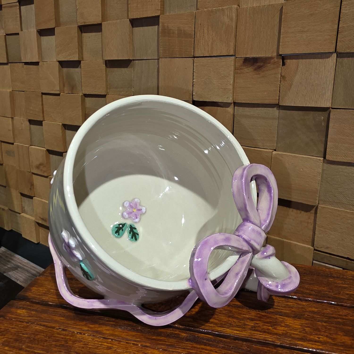 Cana ceramica fundita mov