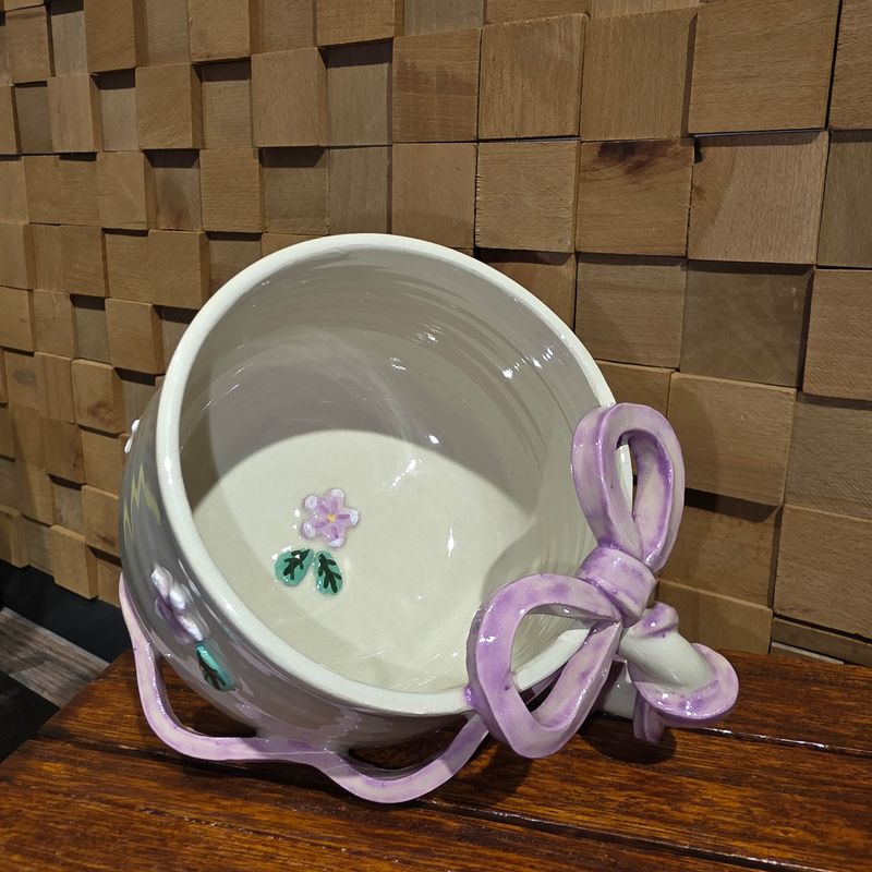 Cana ceramica fundita mov