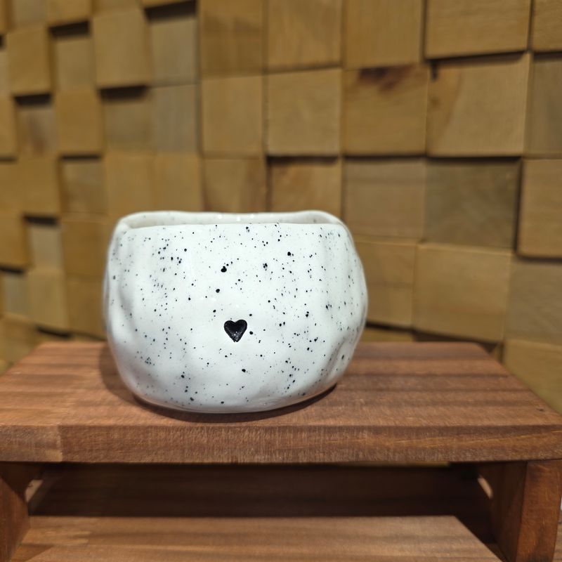 Cana ceramica espresso lut alb inima 