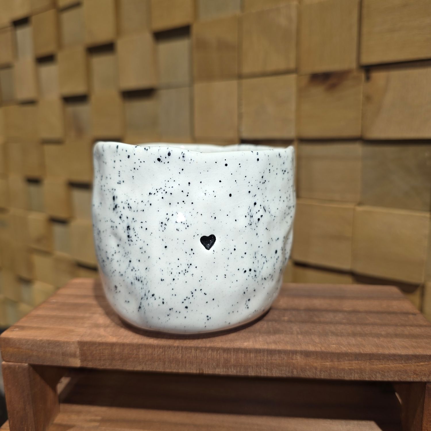 Cana ceramica cappuccino lut alb inima 