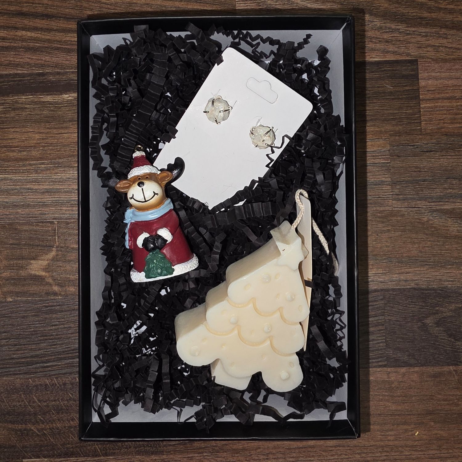 Set cadou cercei, lumanare, ren