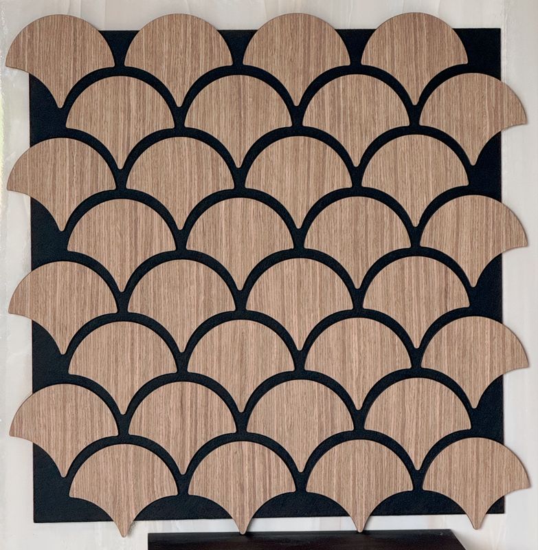 Akoestisch Wandpaneel AKU-003 – Schubben Design – 665×650×21 mm