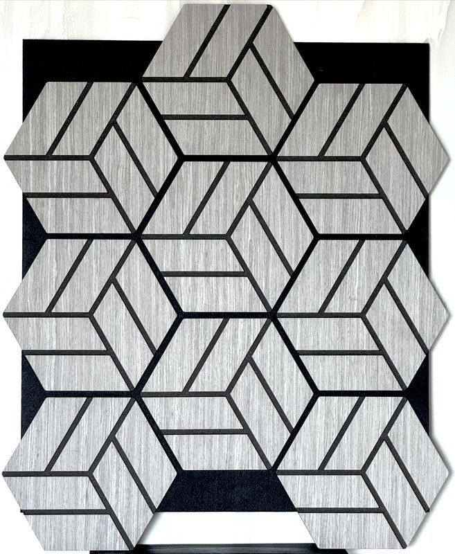 Akoestisch Wandpaneel AKU-007 – Geometrisch Design – 665×810×21 mm