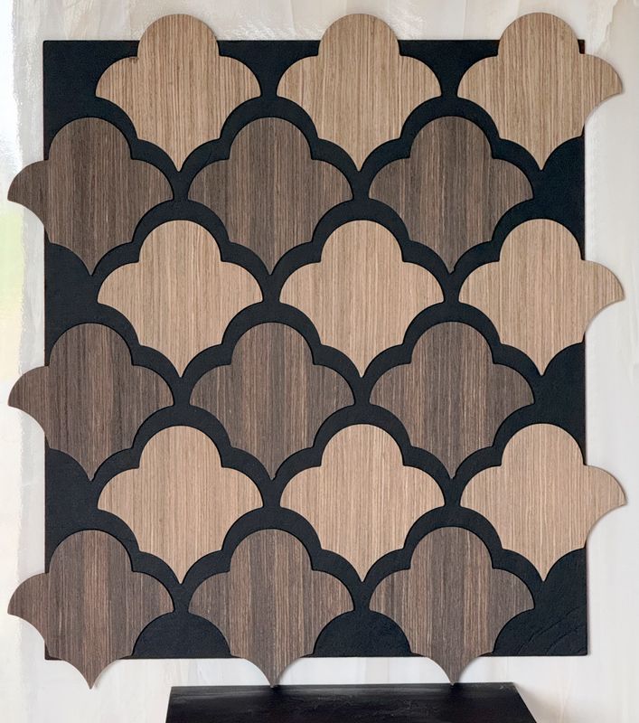 Akoestisch Wandpaneel AKU-010 – Schubben Design – 747.1×685.1×18 mm