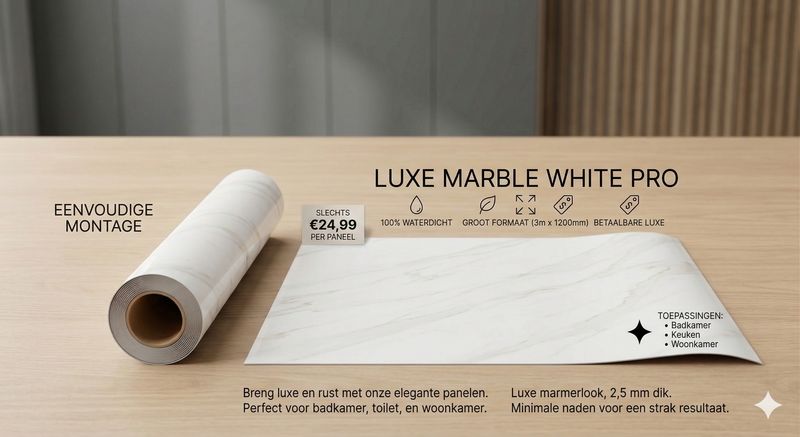 ​PET MARBLE WALL STICKER - Luxe Marble White Pro
