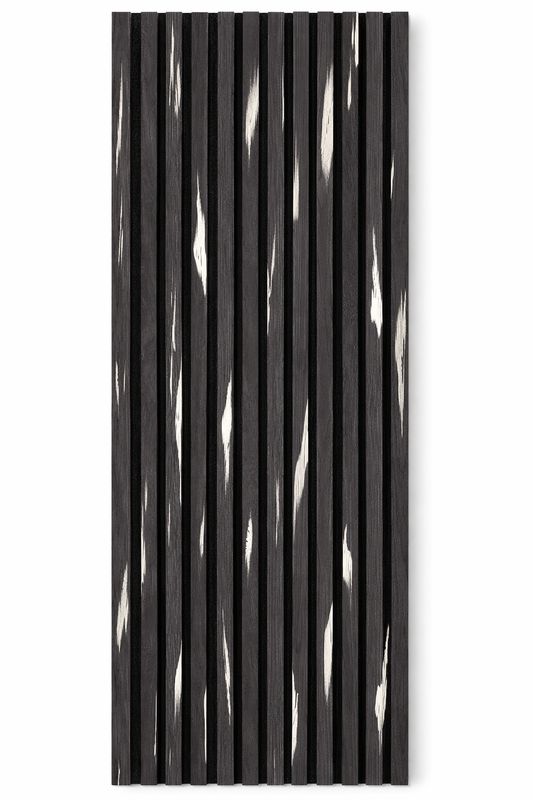 ​Akoestisch MDF Wandpaneel 3N – Zwart Wit Houtstructuur – 2400×600×22 mm