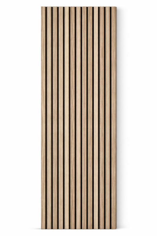 ​Akoestisch MDF Wandpaneel 1439S – Licht Grijs Houtlook – 2400×600×22 mm