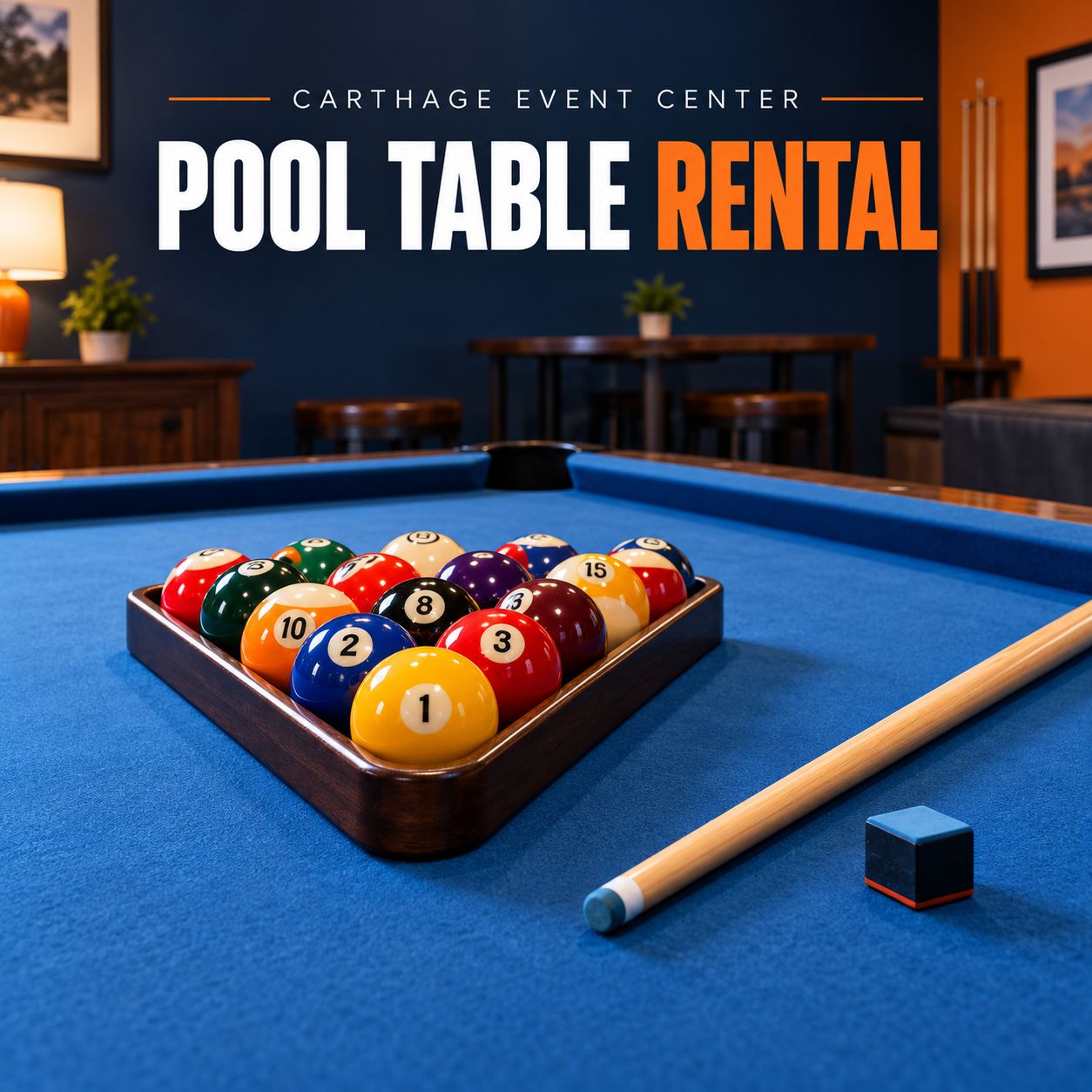 Pool Table Rental - One Table - One Hour Pool Table Rental - One Table - One Hour