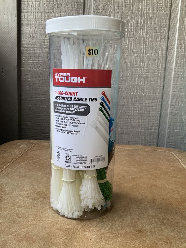 1000 count assorted cable ties
