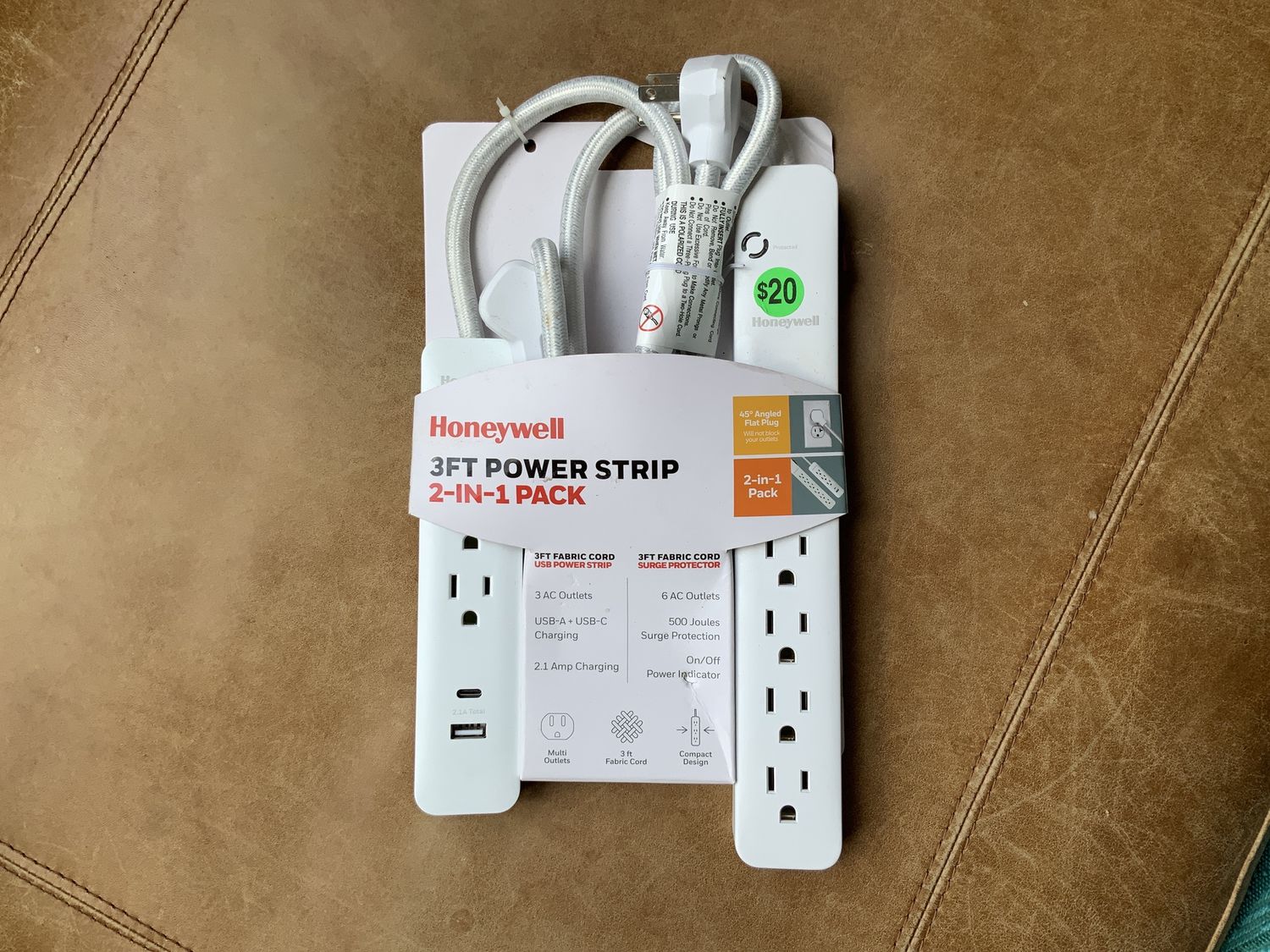 2 in 1 pack power strip