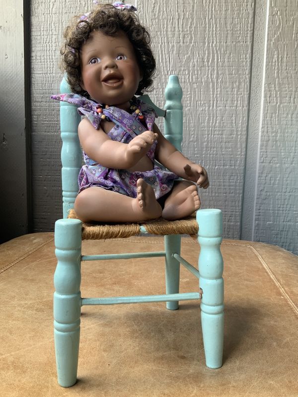 Baby with Blue Chair