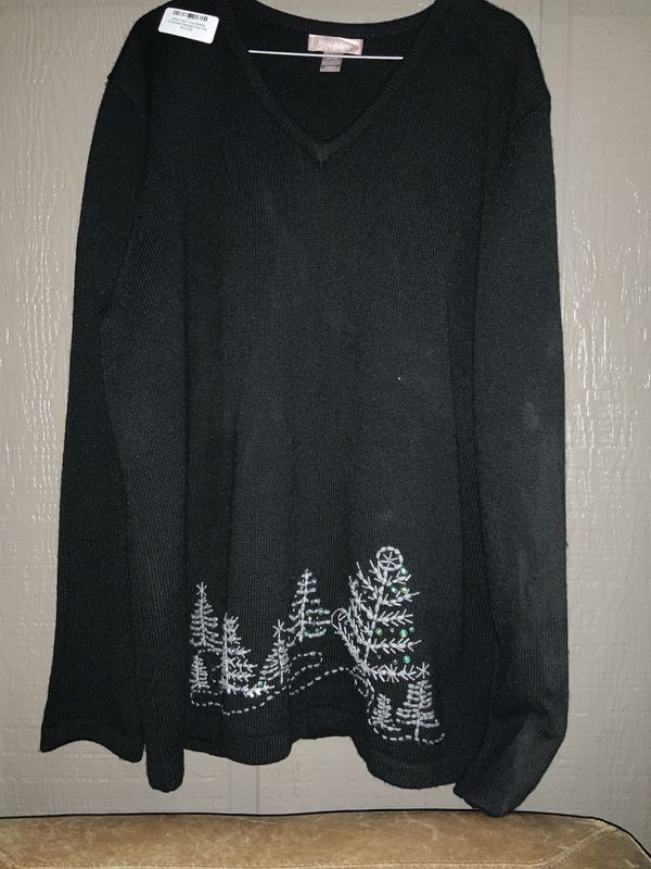 White Stay Long Sleeve Christmas Sweater Size XXL