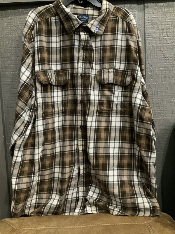 Button Down Brown And White Striped Shirt