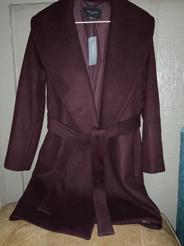Ann Taylor Petite Dark Purple Coat