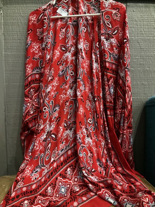 rRed Flower Print Pullover Maurices