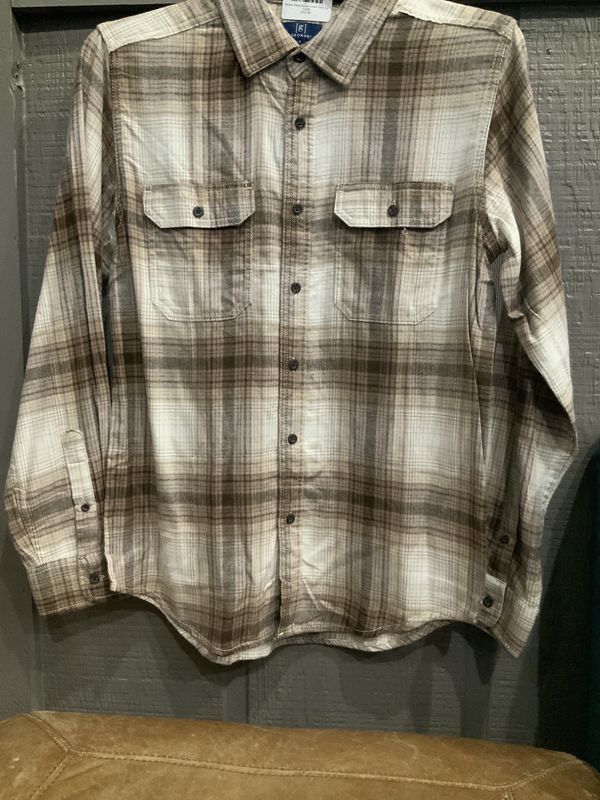 Brown Plaid Button Down Shirt sz Small