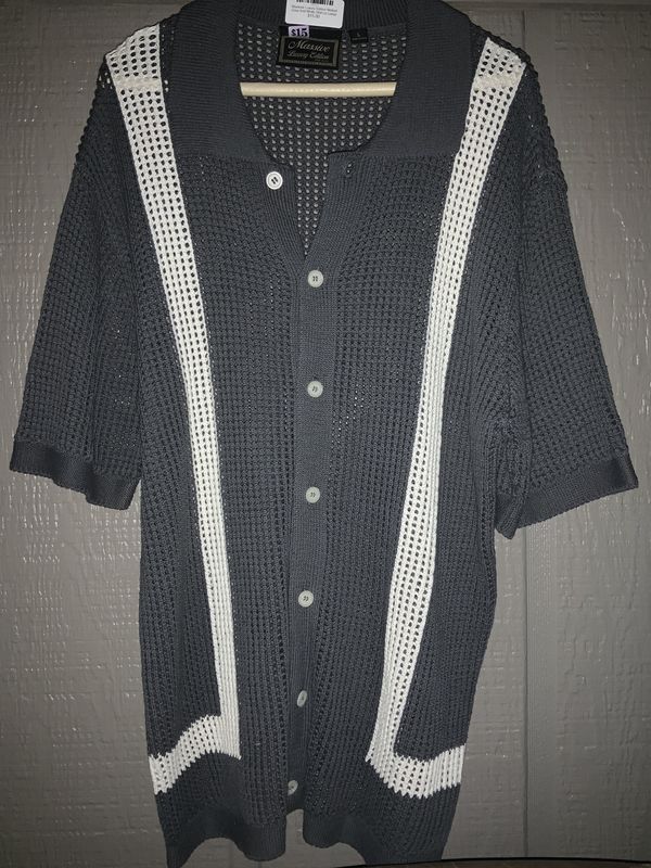 Massive Luxury Edition Netted Grey And White Shirt sz Large