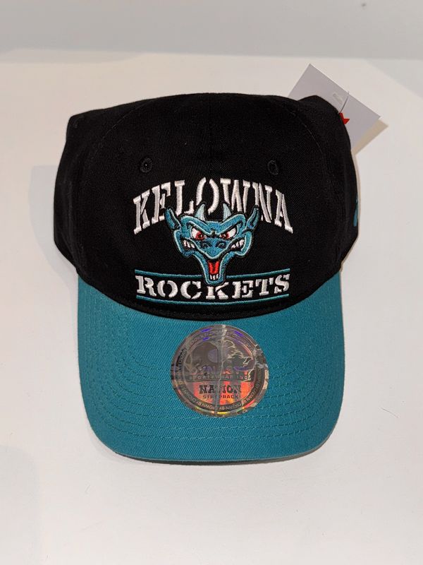Black City Stencil Dad Hat with Teal Brim