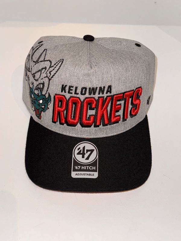 Grey Shadow Logo Rockets Hat with Black Brim