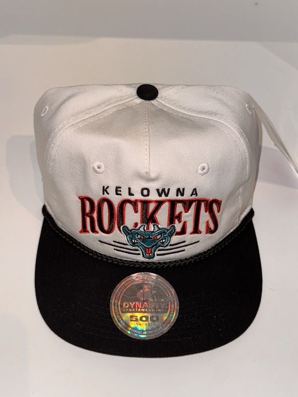 Club Arch White Hat with Black Brim and Rope