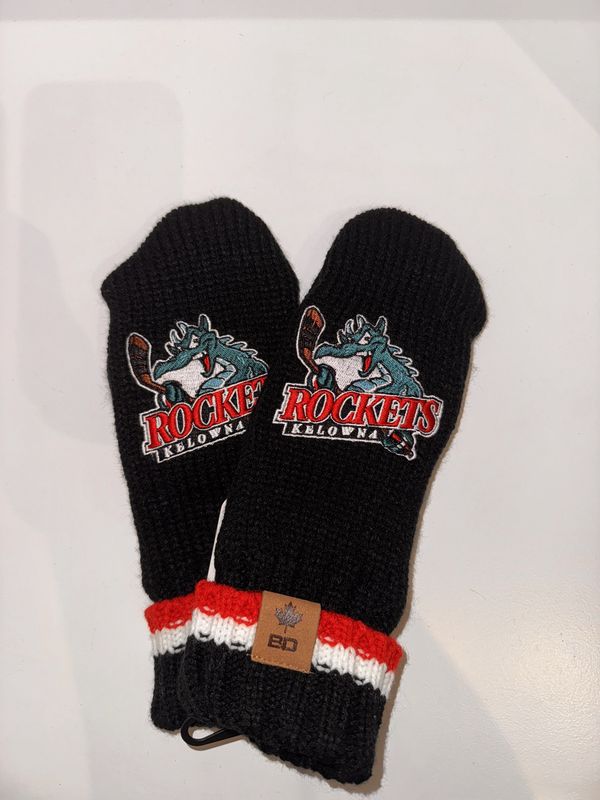 Rockets Unisex Mittens with a Red Stripe