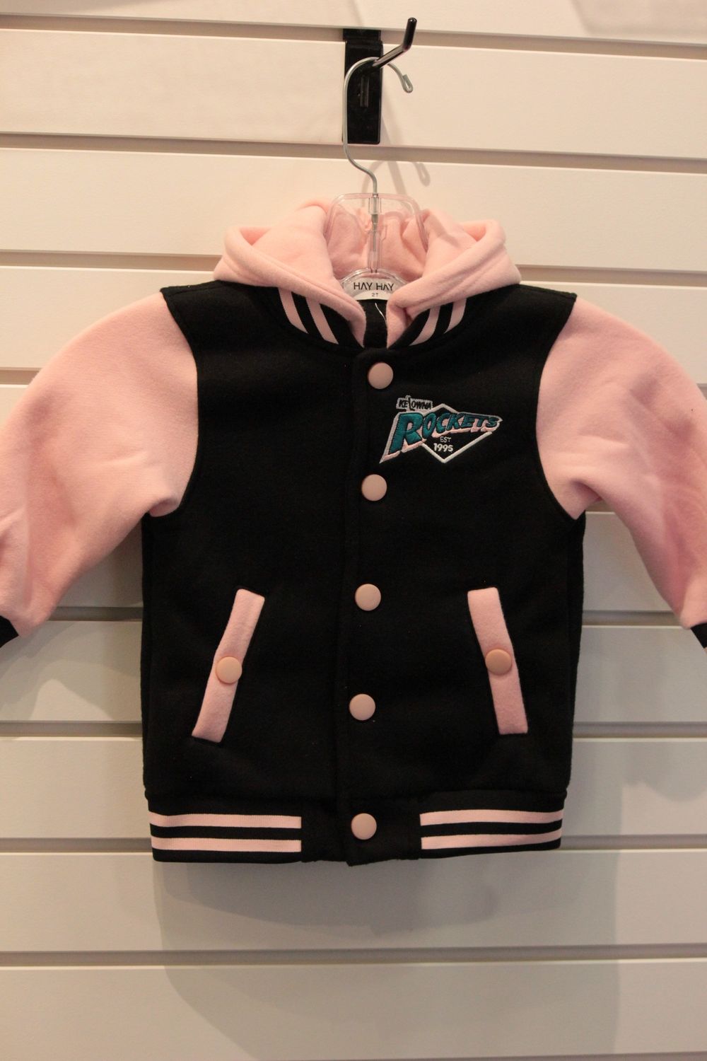 Rockets Youth Varsity Hoodie, Colour: Black/Pink, Size: 2T