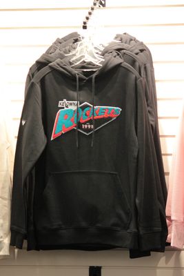 Adult Podium Black Hoodie with Retro Chenille Logo