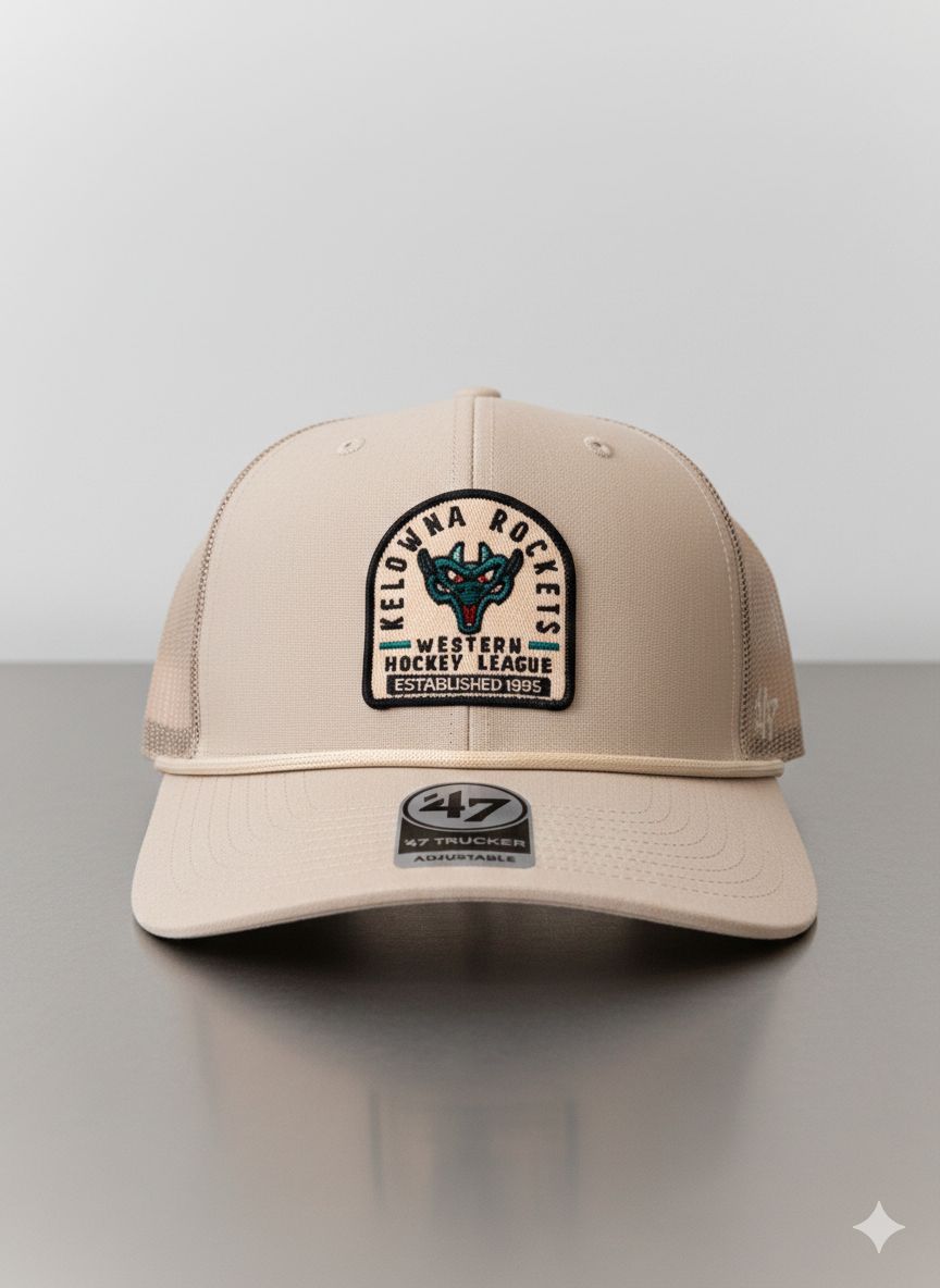 Rockets 47' Bone Tombstone Trucker Hat