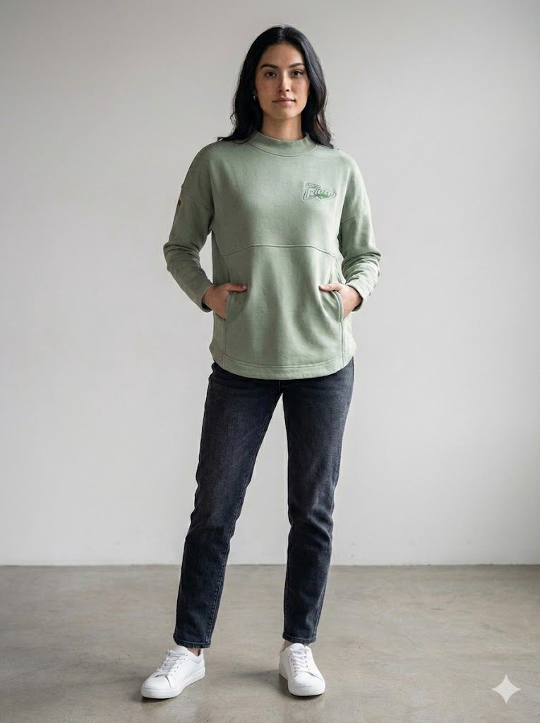 Beaudry Women's Crew Neck, Colour: Iceberg Green, Size: XS