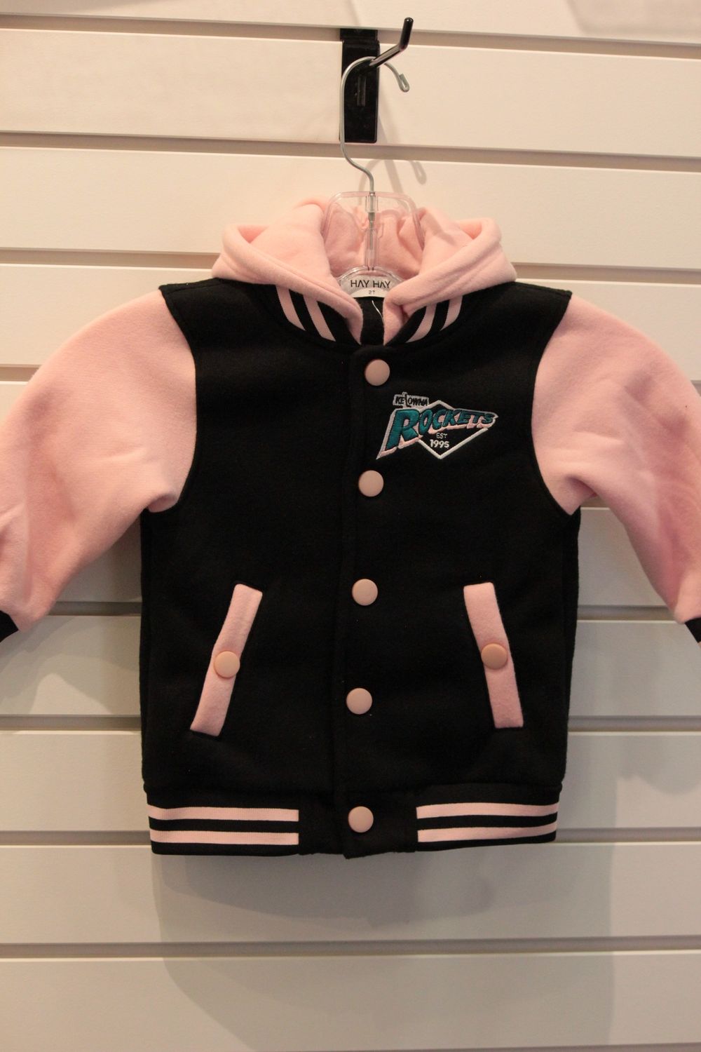 Rockets Youth Varsity Hoodie, Colour: Black/Pink, Size: 2T