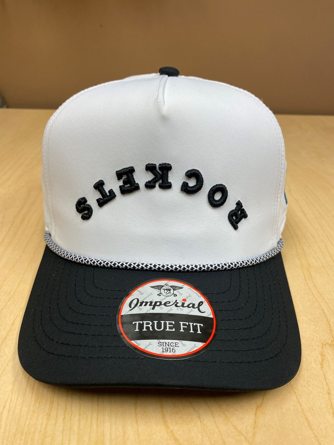 Imperial Harrison Hat - White/Black - Upside Down Font