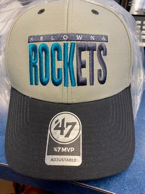 47 Half Block Text - Grey/Black Brim - Teal/Grey Font