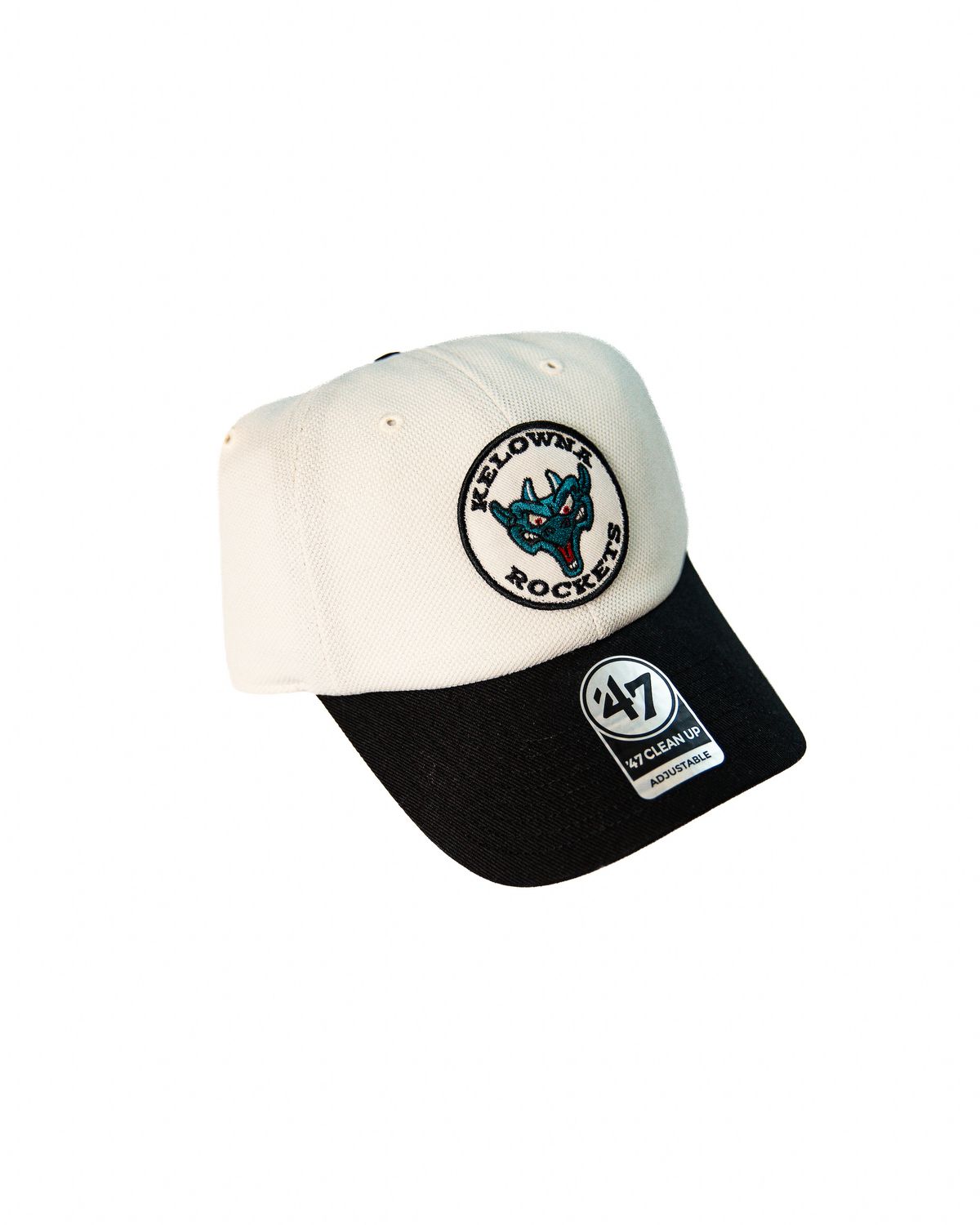 47 Pique Patch Dad Hat - White / Black - Oggy Circle Patch