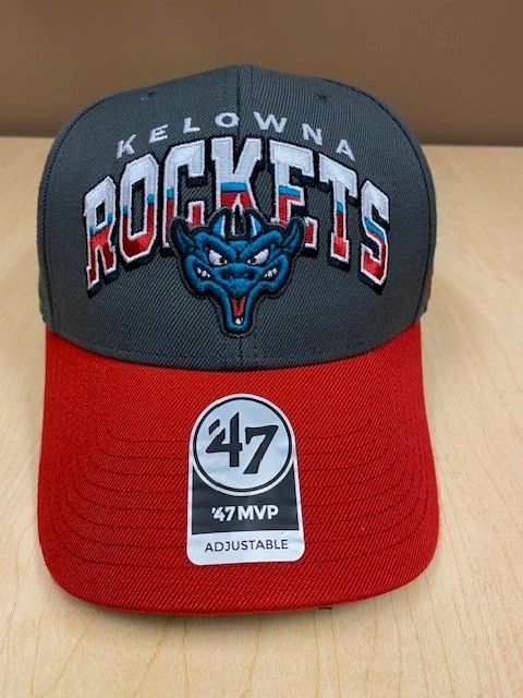 47 Split Block MVP - Grey/Red Brim - Split Tri Color Font - Oggy Logo
