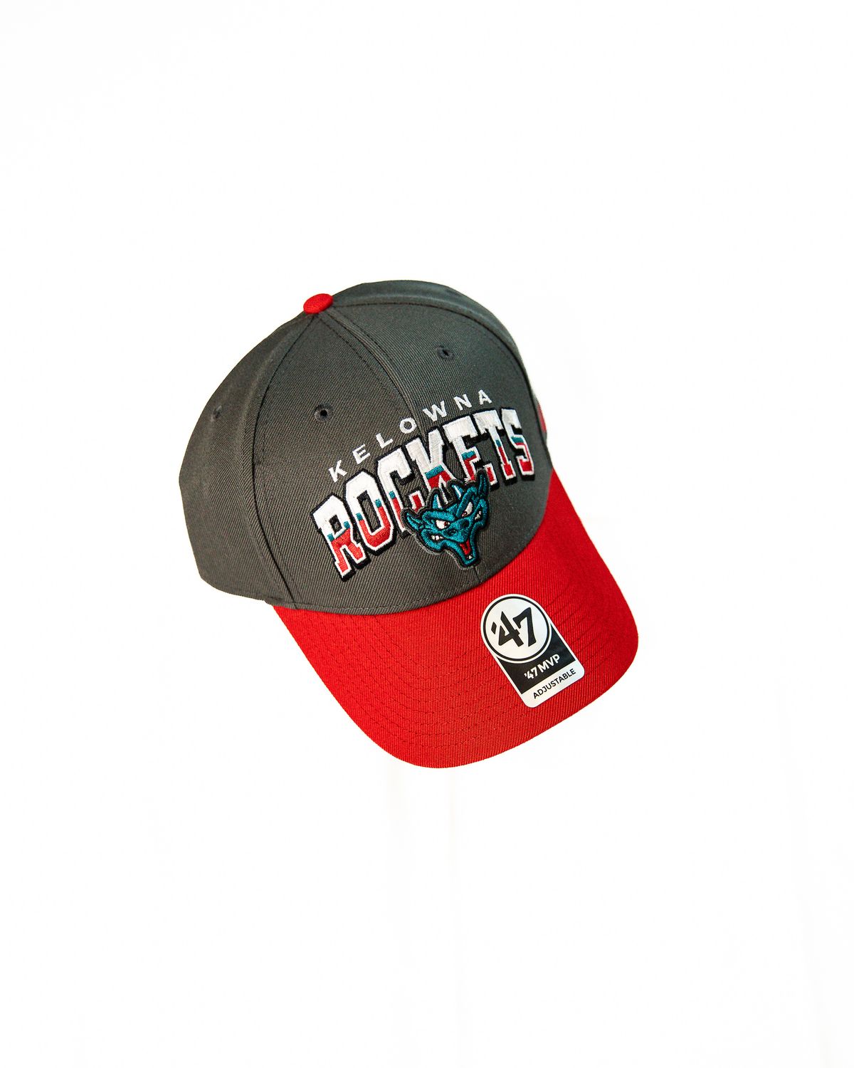 47 Split Block MVP - Grey/Red Brim - Split Tri Color Font - Oggy Logo